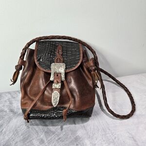vintage  leather backpack